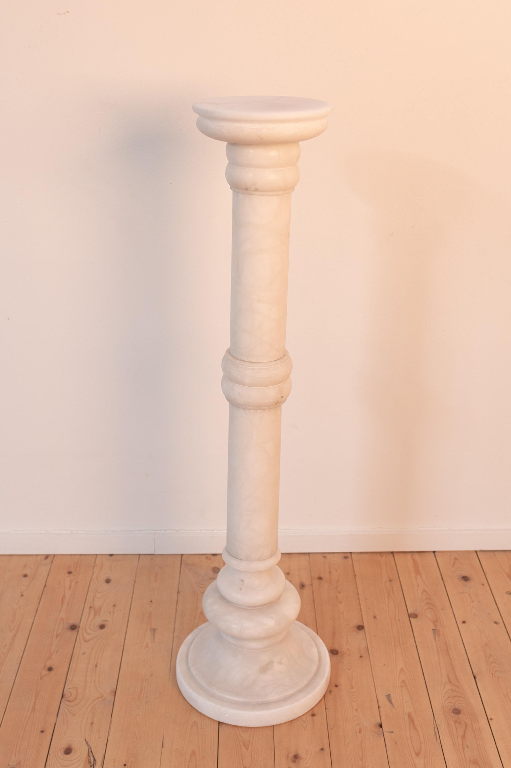 Belgian White alabaster columns  For Sale