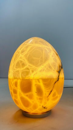 White Alabaster Egg floor lamp