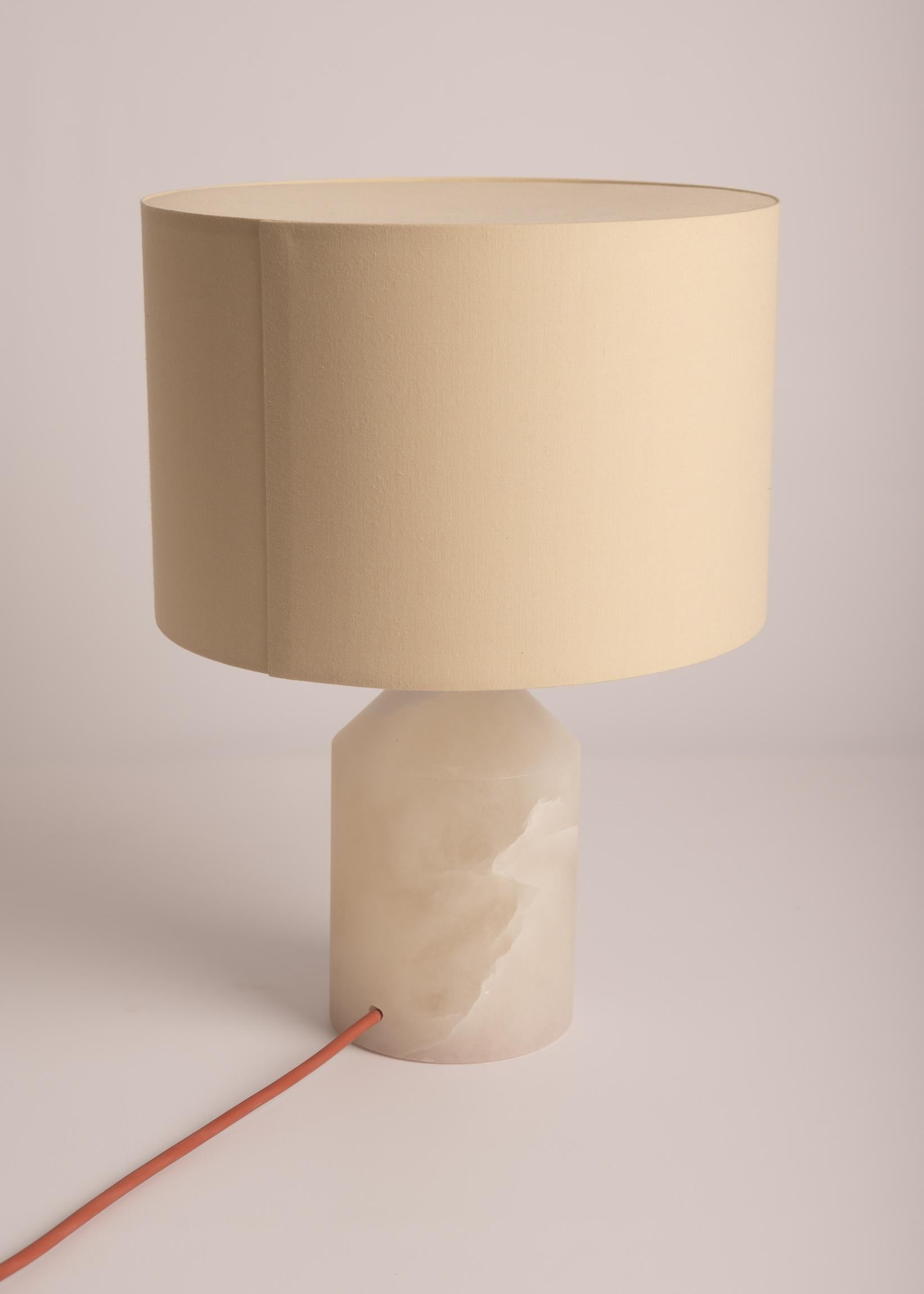 Spanish White Alabaster Josef Table Lamp by Simone & Marcel For Sale