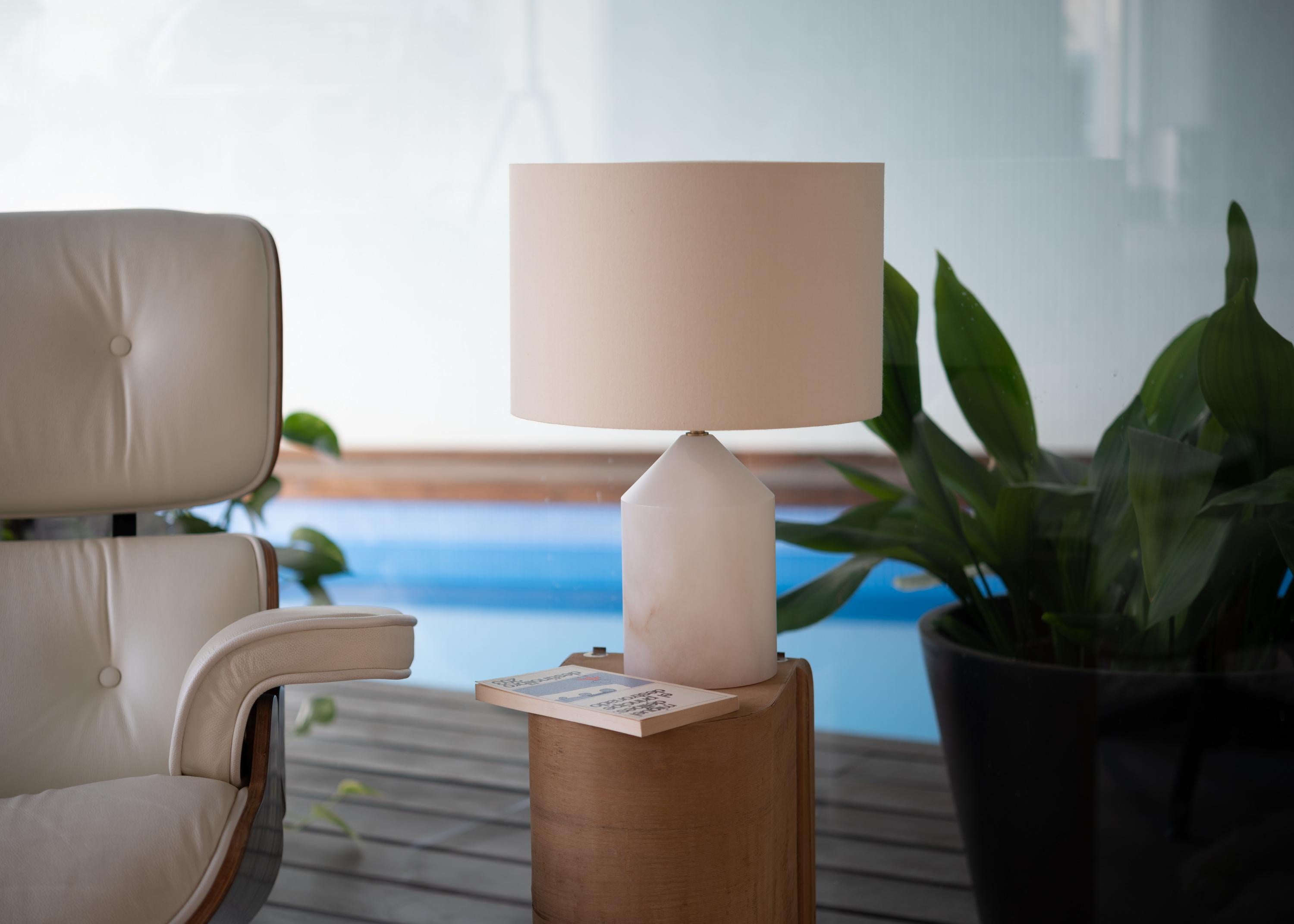 Contemporary White Alabaster Josef Table Lamp by Simone & Marcel For Sale