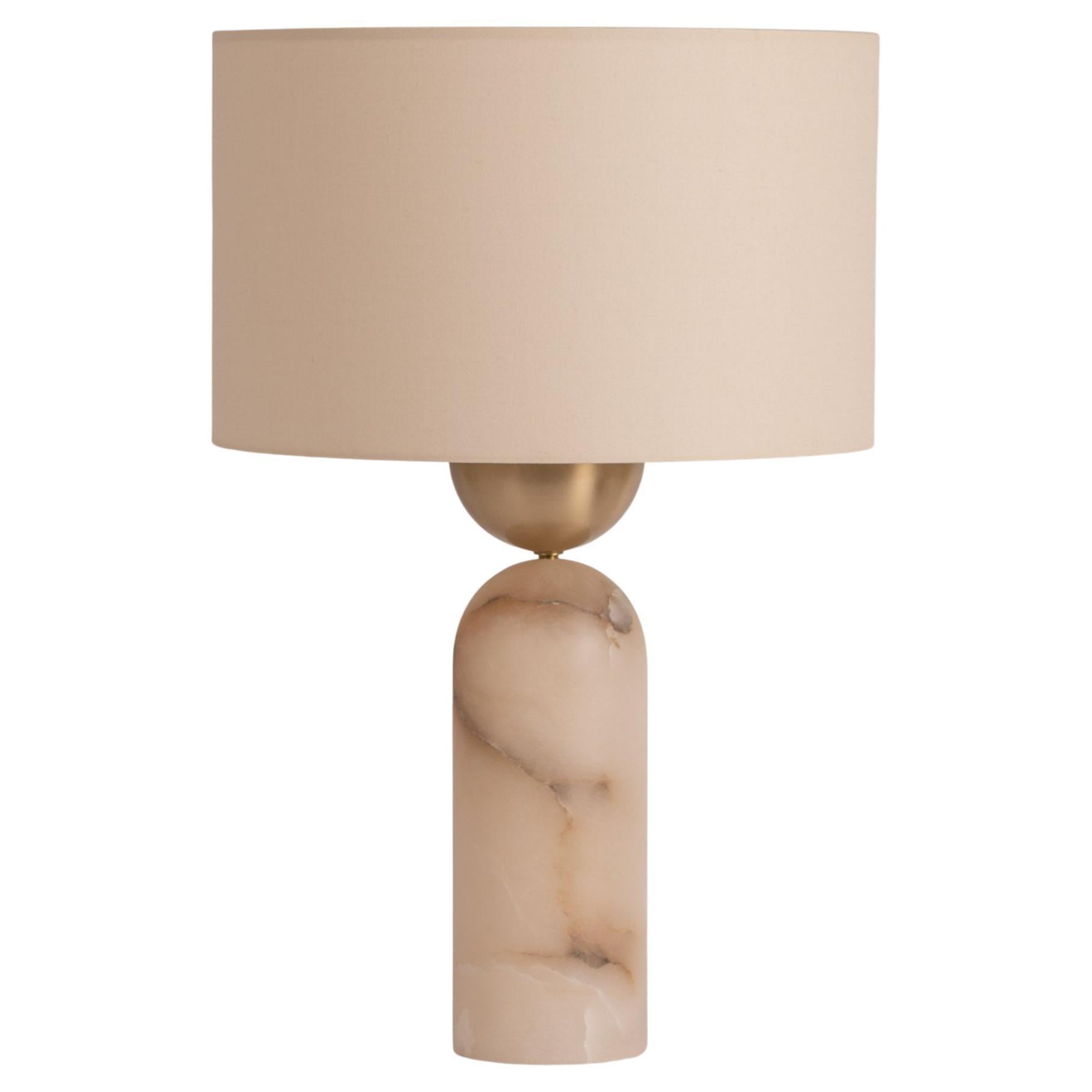 White Alabaster Peona Table Lamp by Simone & Marcel For Sale