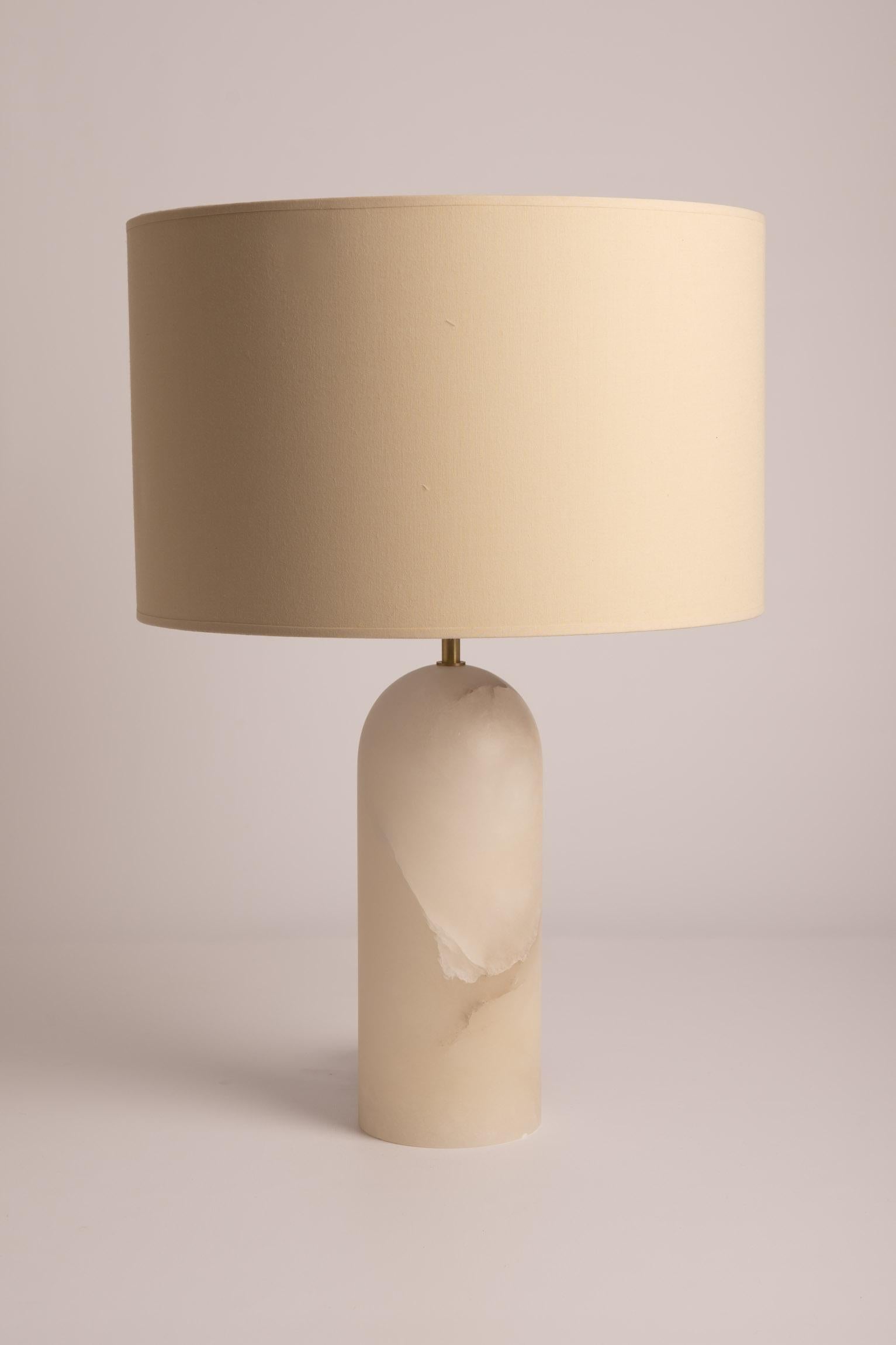 White Alabaster Pura Table Lamp by Simone & Marcel
Dimensions: Ø 40 x H 58 cm.
Materials: Brass, cotton and white alabaster.

Also available in different marble, wood and alabaster options and finishes. Custom options available on request. Please