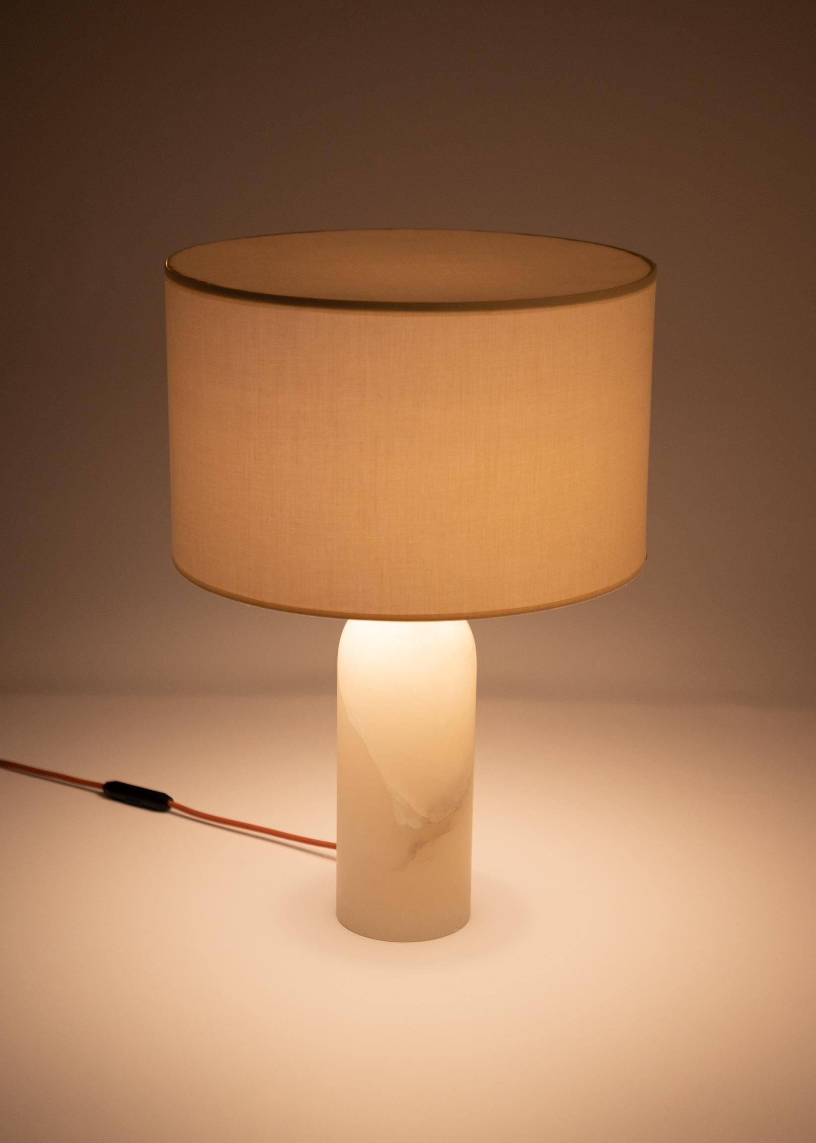 Other White Alabaster Pura Table Lamp by Simone & Marcel For Sale
