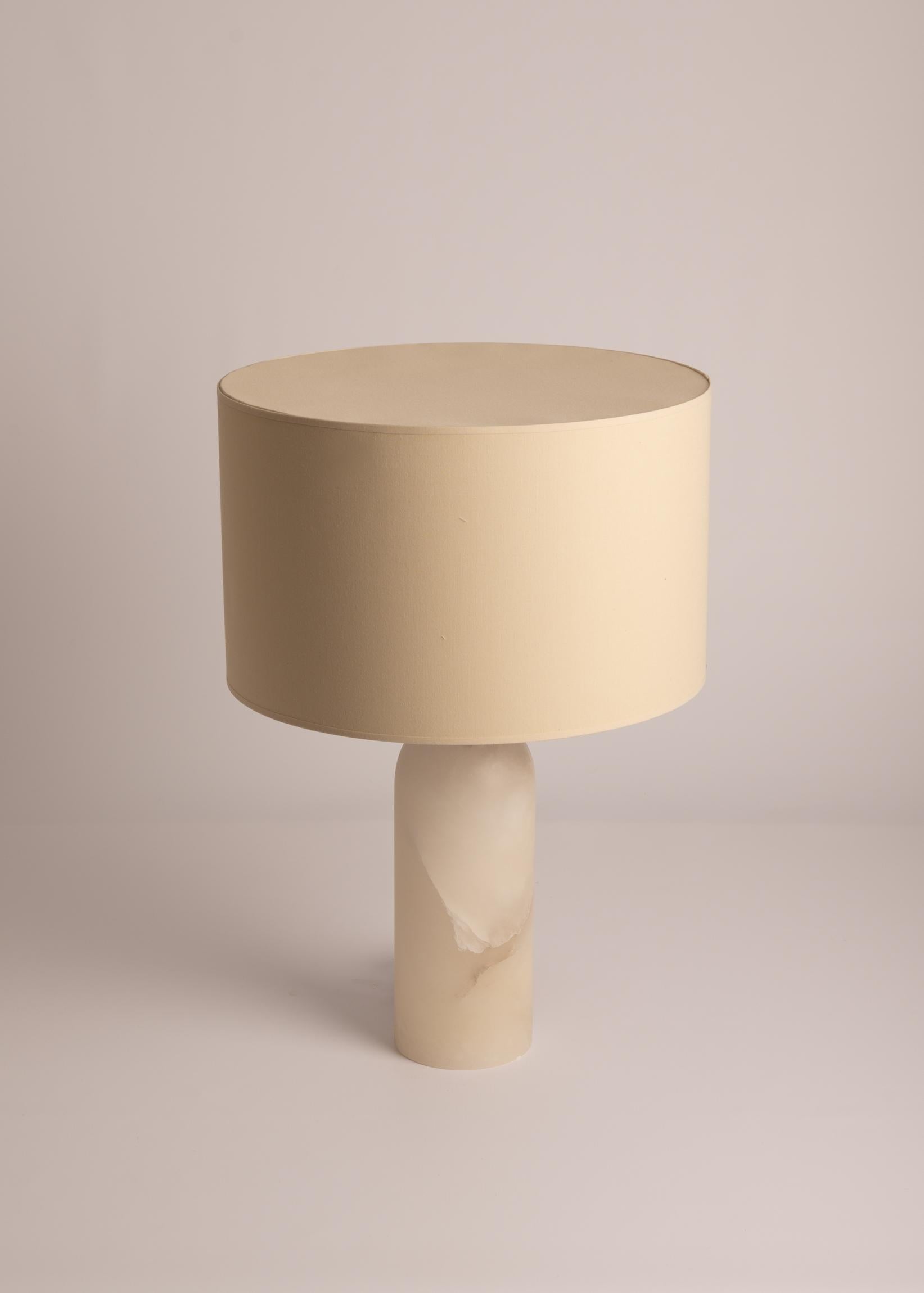 Contemporary White Alabaster Pura Table Lamp by Simone & Marcel For Sale
