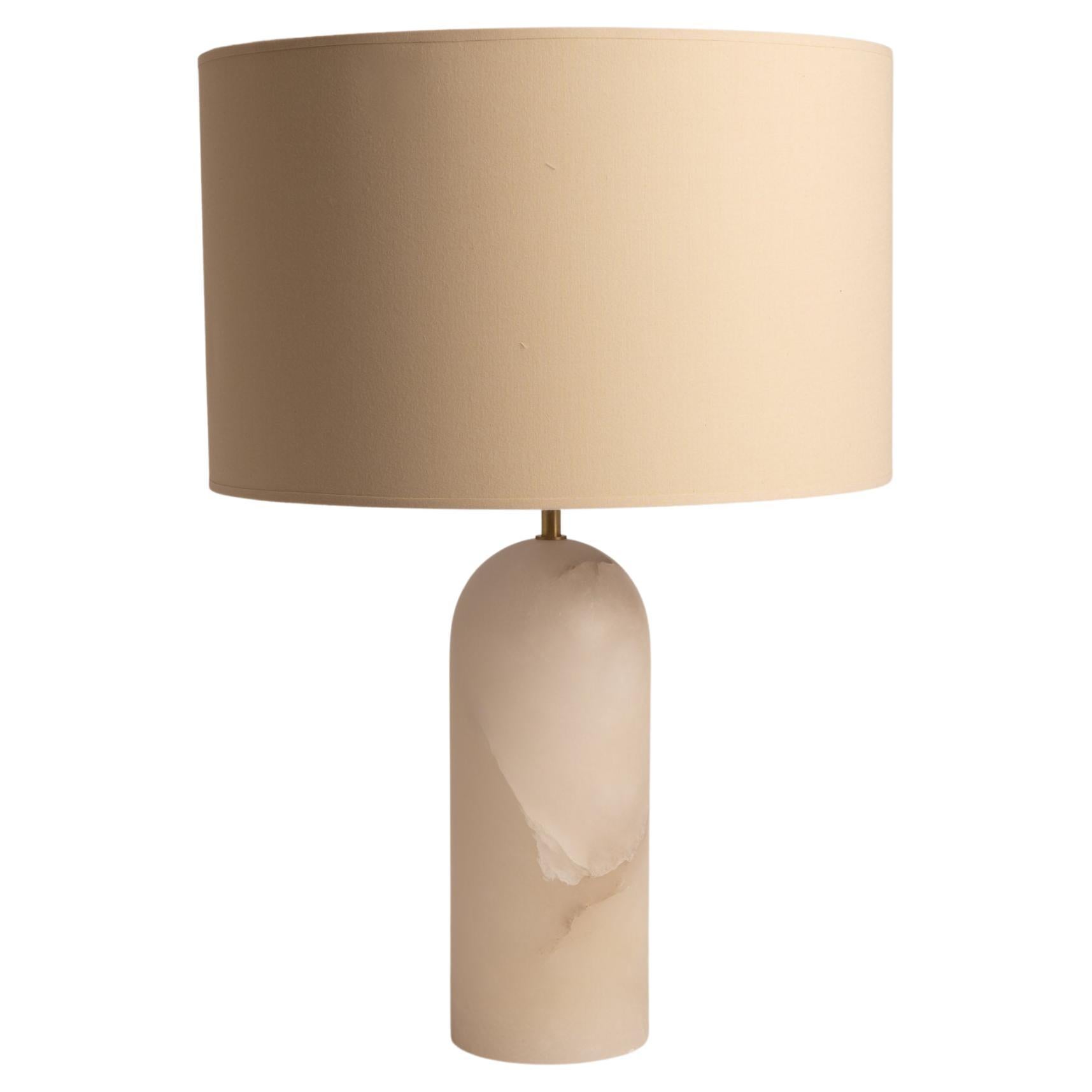 White Alabaster Pura Table Lamp by Simone & Marcel For Sale