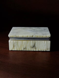 Scatola di vanità in alabastro bianco di Romano Bianchi, Italia, 1970