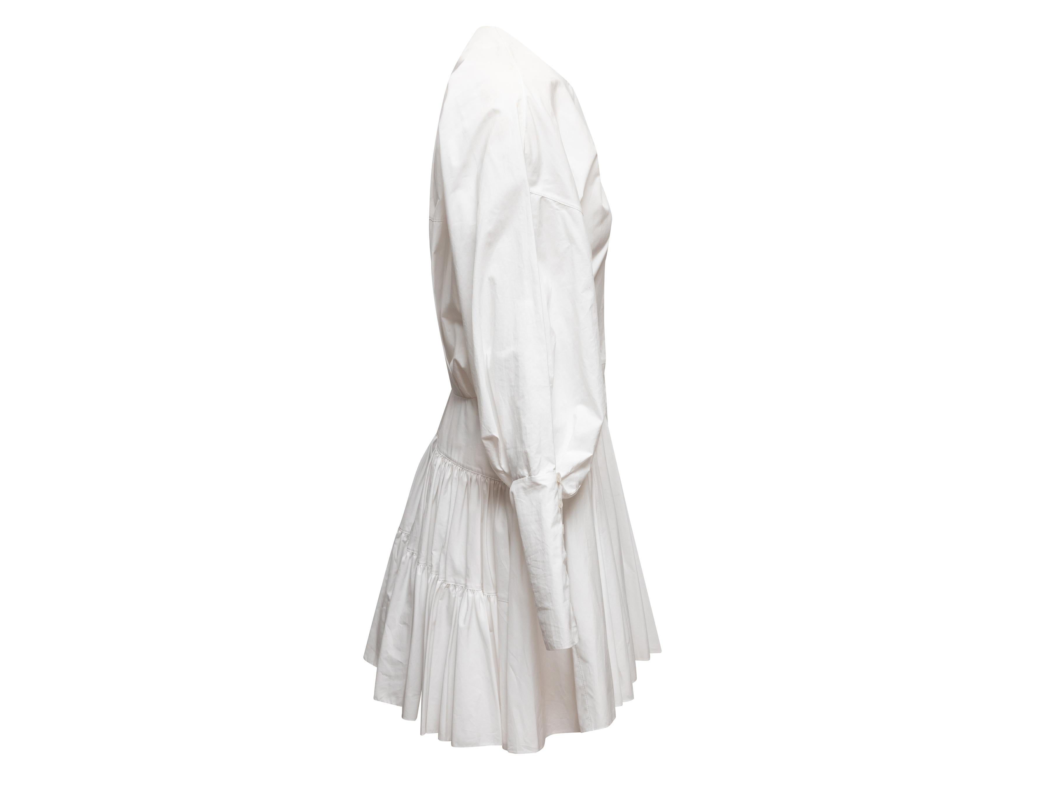 Gris Mini robe à manches longues Whiting Alaia Taille FR 40 en vente