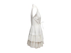 White Alaia Ruffle-Trimmed Sleeveless Dress Size FR 38