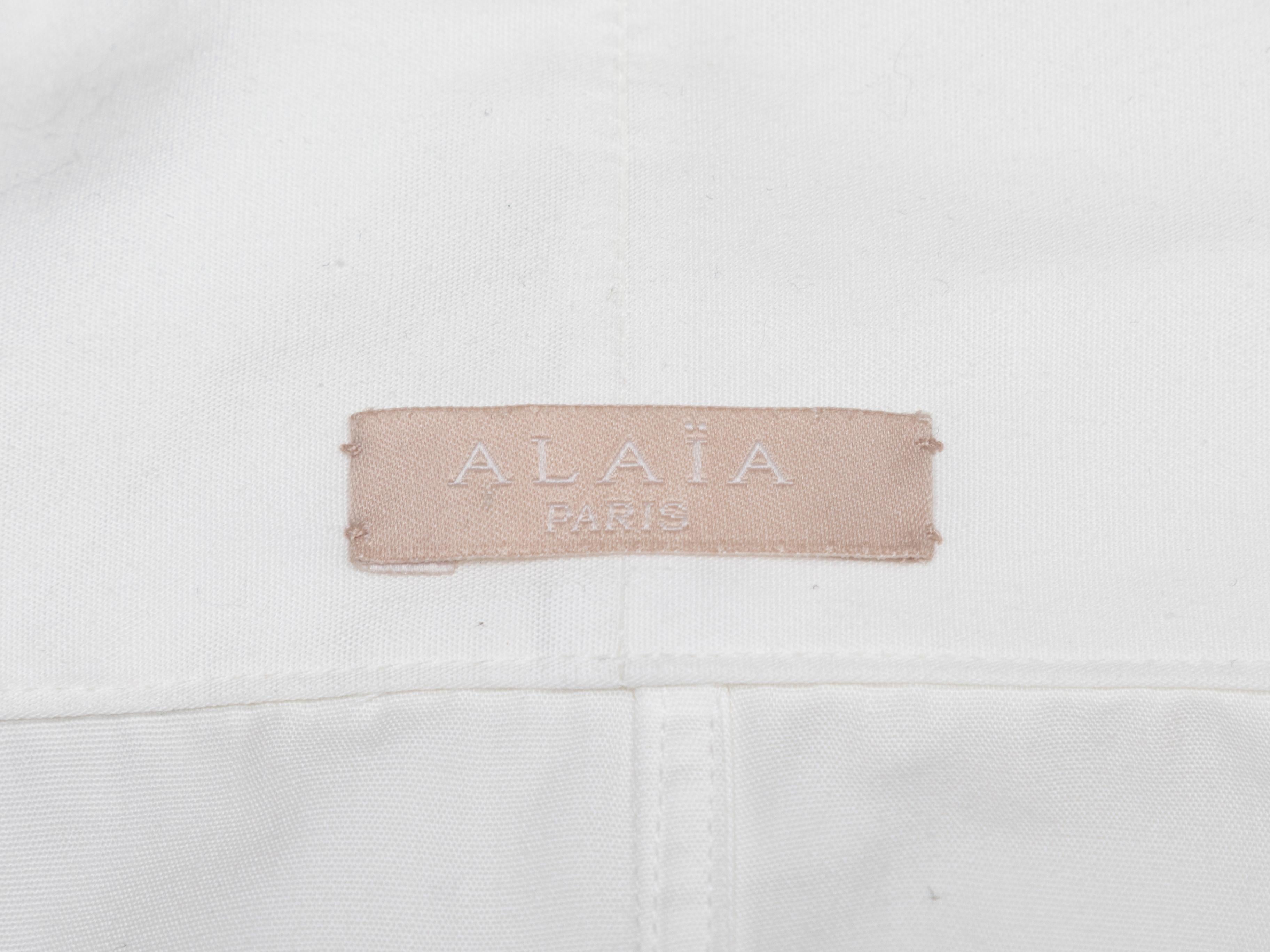 Weißes Alaia Ärmelloses Kleid mit Rüschenbesatz Größe FR 38 Damen im Angebot