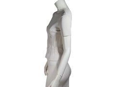 White Alaia Stretch Short-Sleeve Top