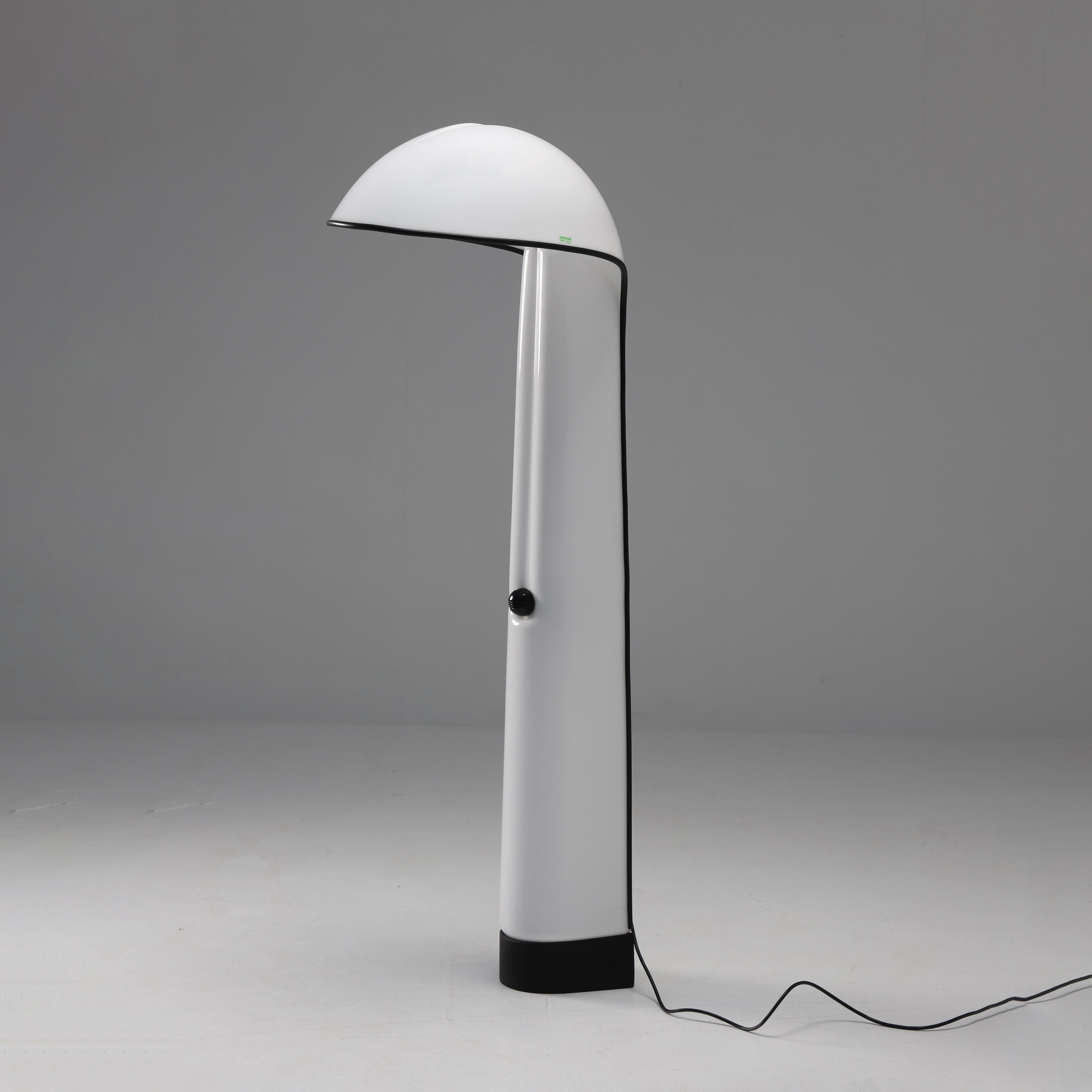 Mid-Century Modern white Alba floor lamp by Sergio Brazzoli & Ermanno Lampa for Harvey Guzzini 