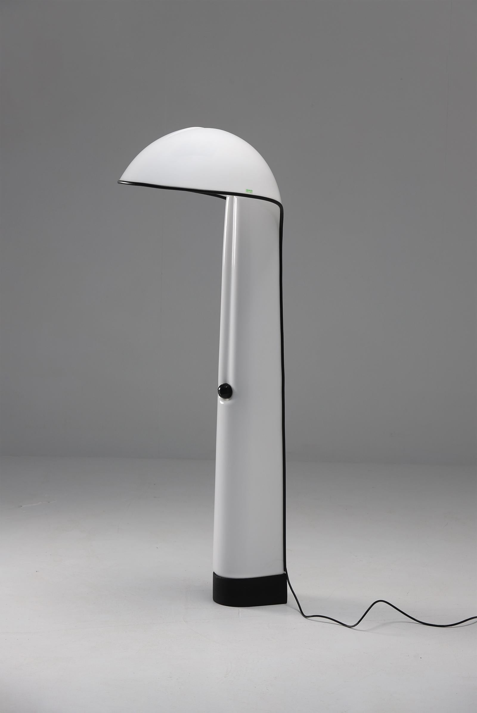 Italian white Alba floor lamp by Sergio Brazzoli & Ermanno Lampa for Harvey Guzzini 