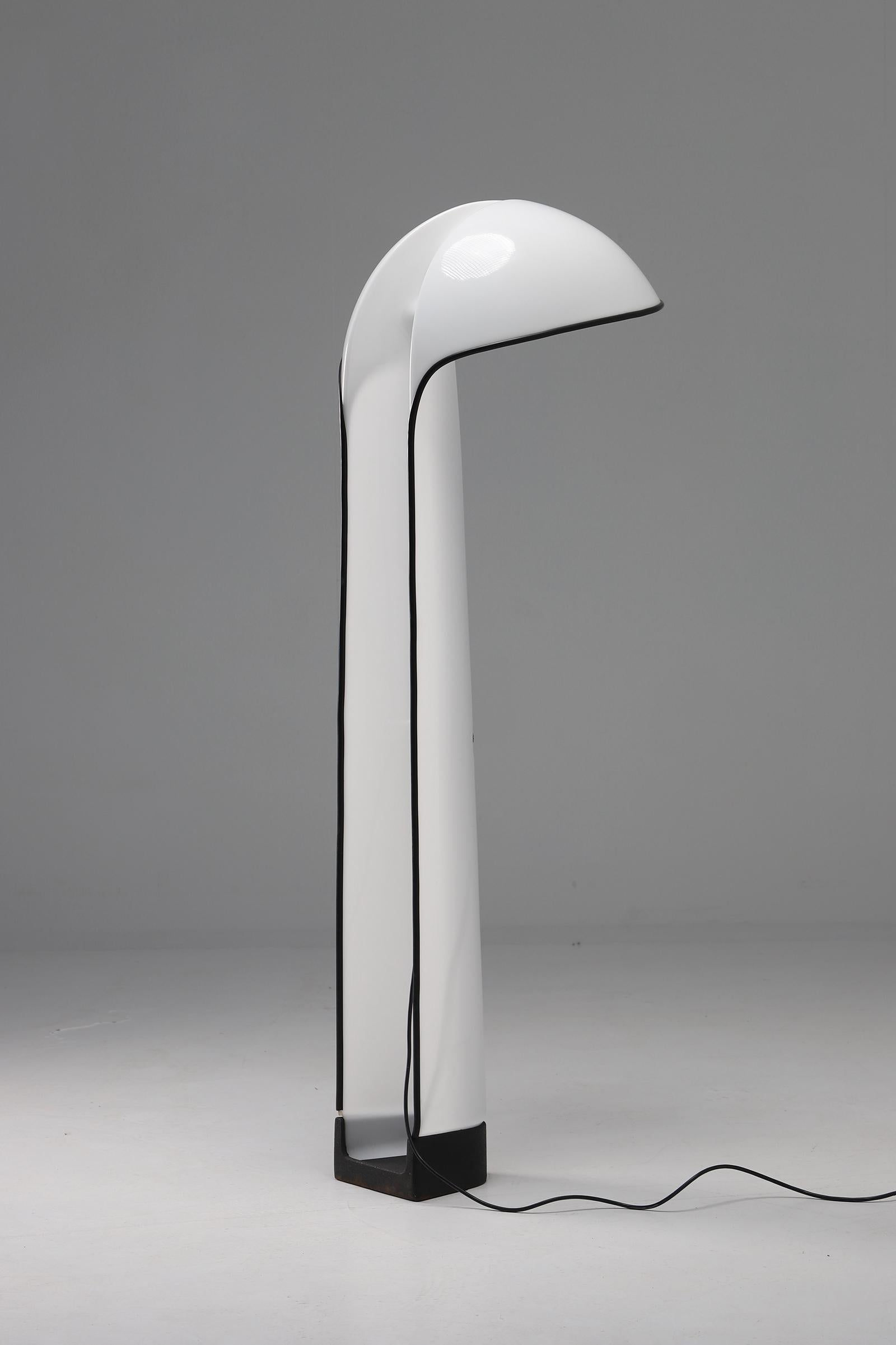 Metal white Alba floor lamp by Sergio Brazzoli & Ermanno Lampa for Harvey Guzzini 