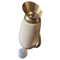 White Aldo Tura Thermos Carafe, Italy, 1960's, Hollywood Regency