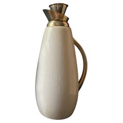 White Aldo Tura Thermos Carafe, Italy, 1960's, Hollywood Regency