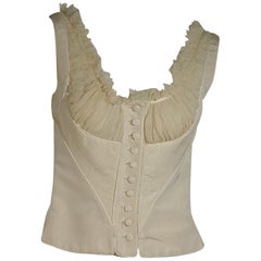 White Alexander McQueen Silk Corset Top