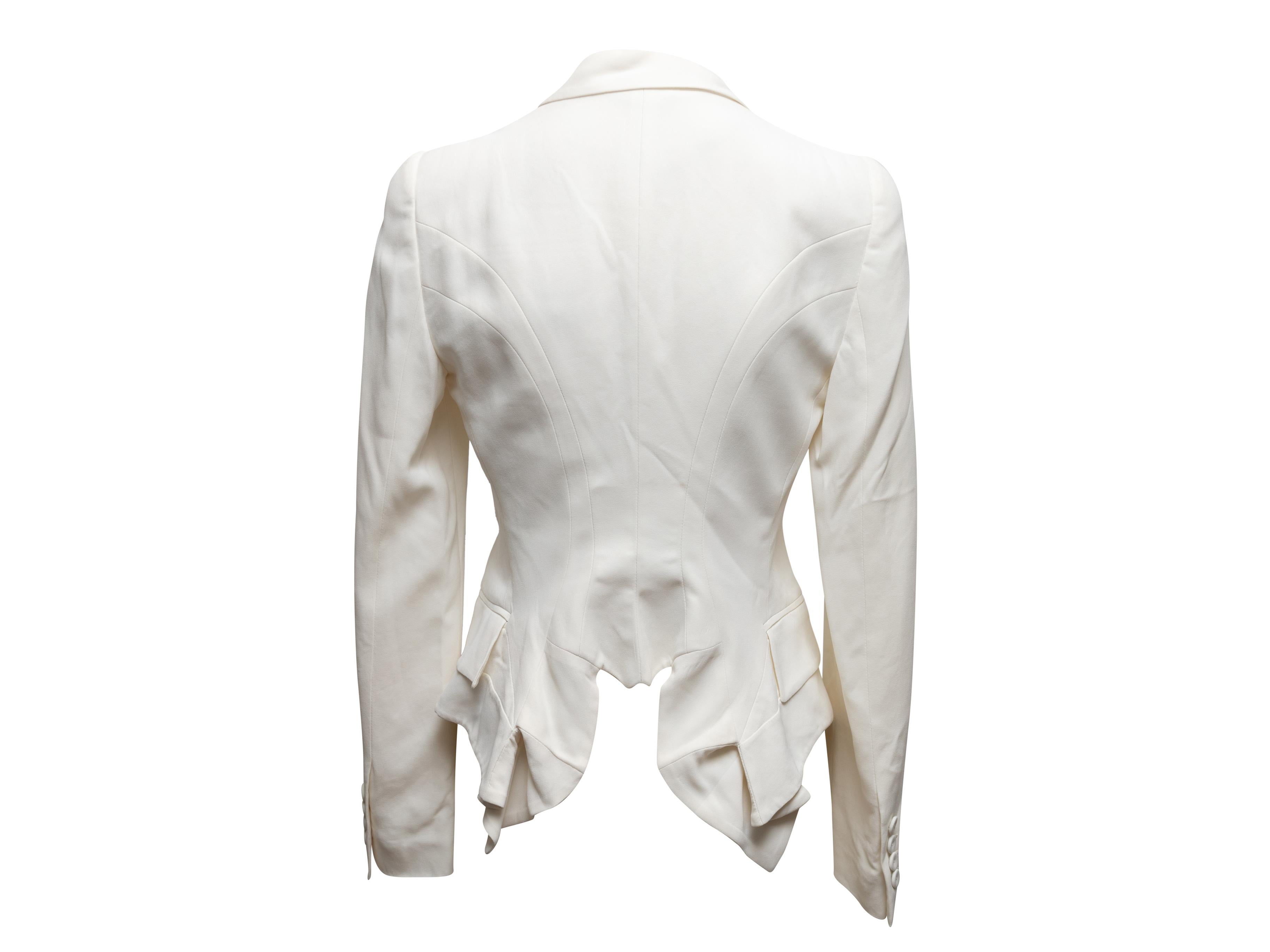 White Alexander McQueen Single-Button Blazer Size IT 42 For Sale 2