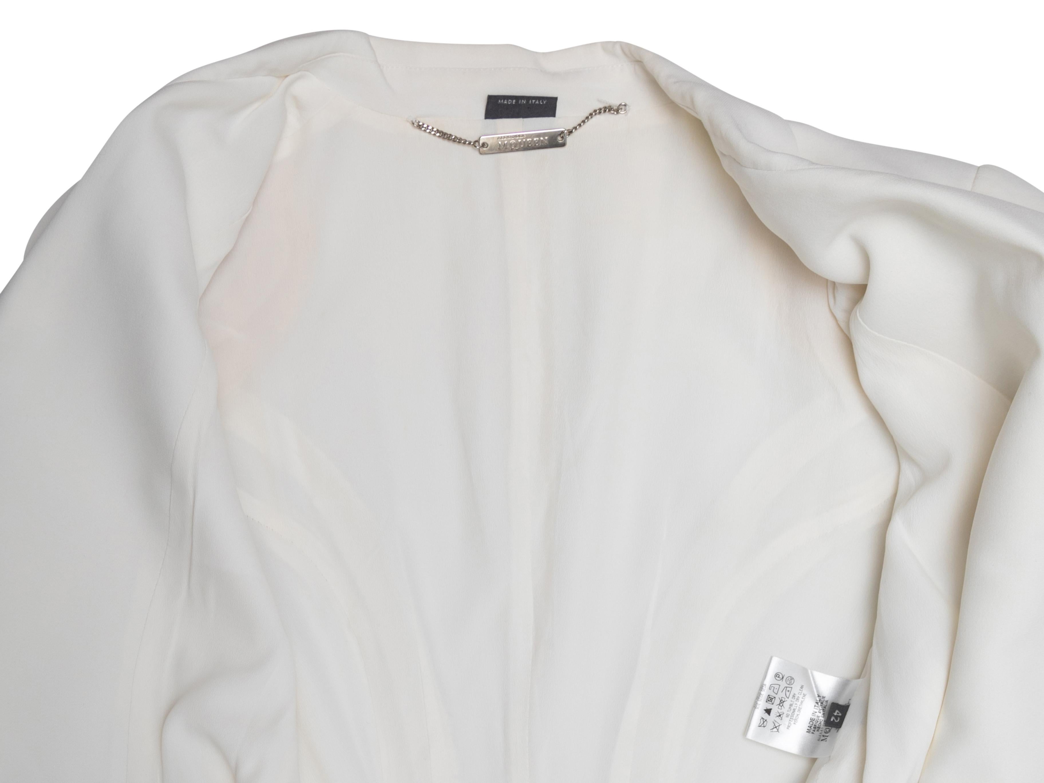 White Alexander McQueen Single-Button Blazer Size IT 42 For Sale 3