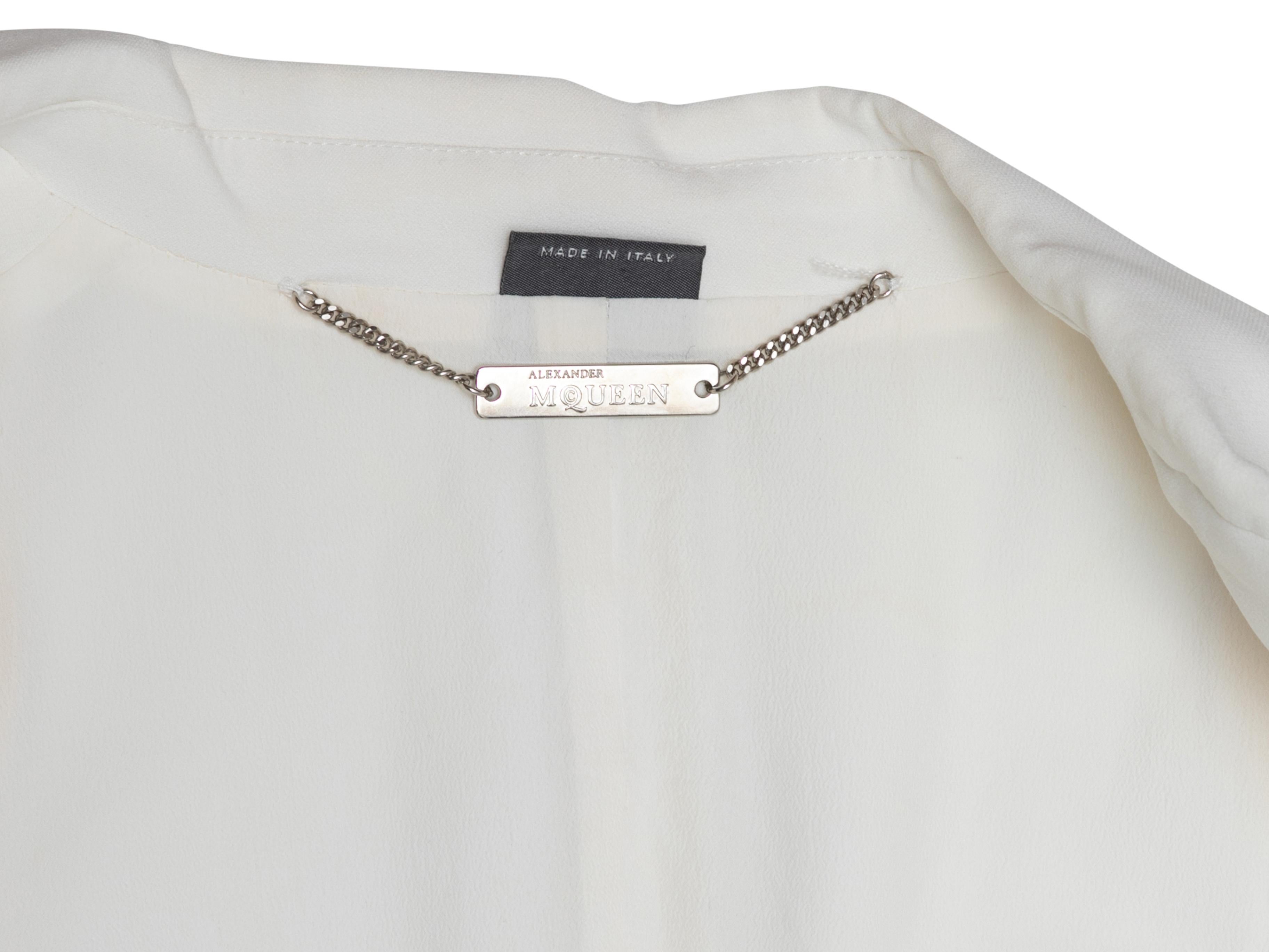 White Alexander McQueen Single-Button Blazer Size IT 42 For Sale 4