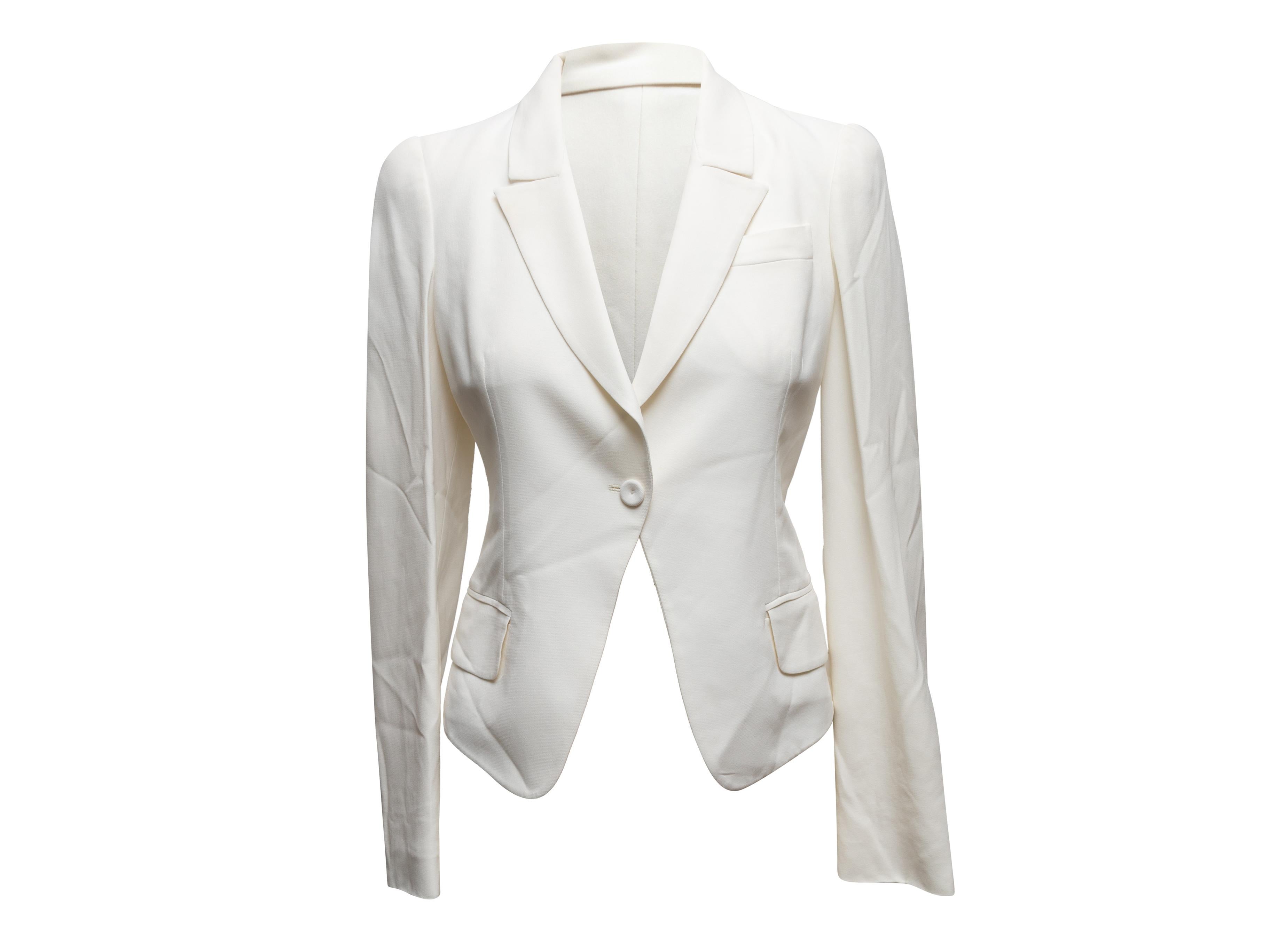 White Alexander McQueen Single-Button Blazer Size IT 42 For Sale