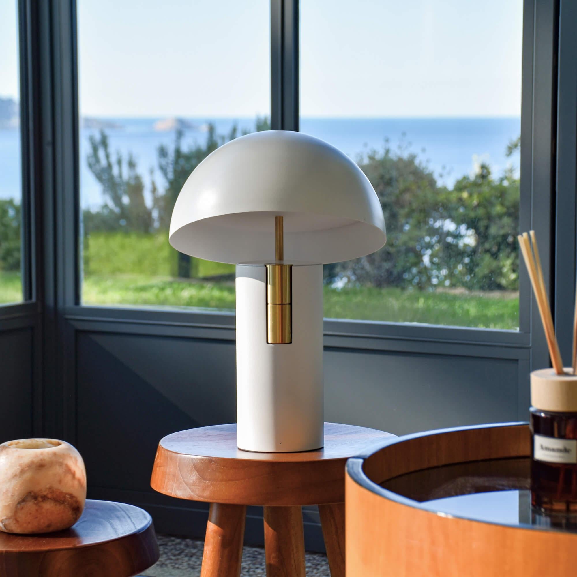 French White Alto Speaker Lamp by JAUNE STUDIO For Sale