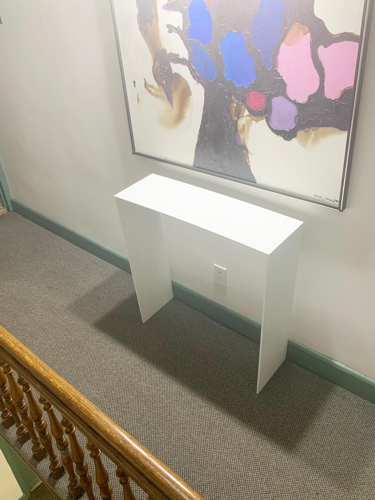 American White Aluminum High Console Table For Sale