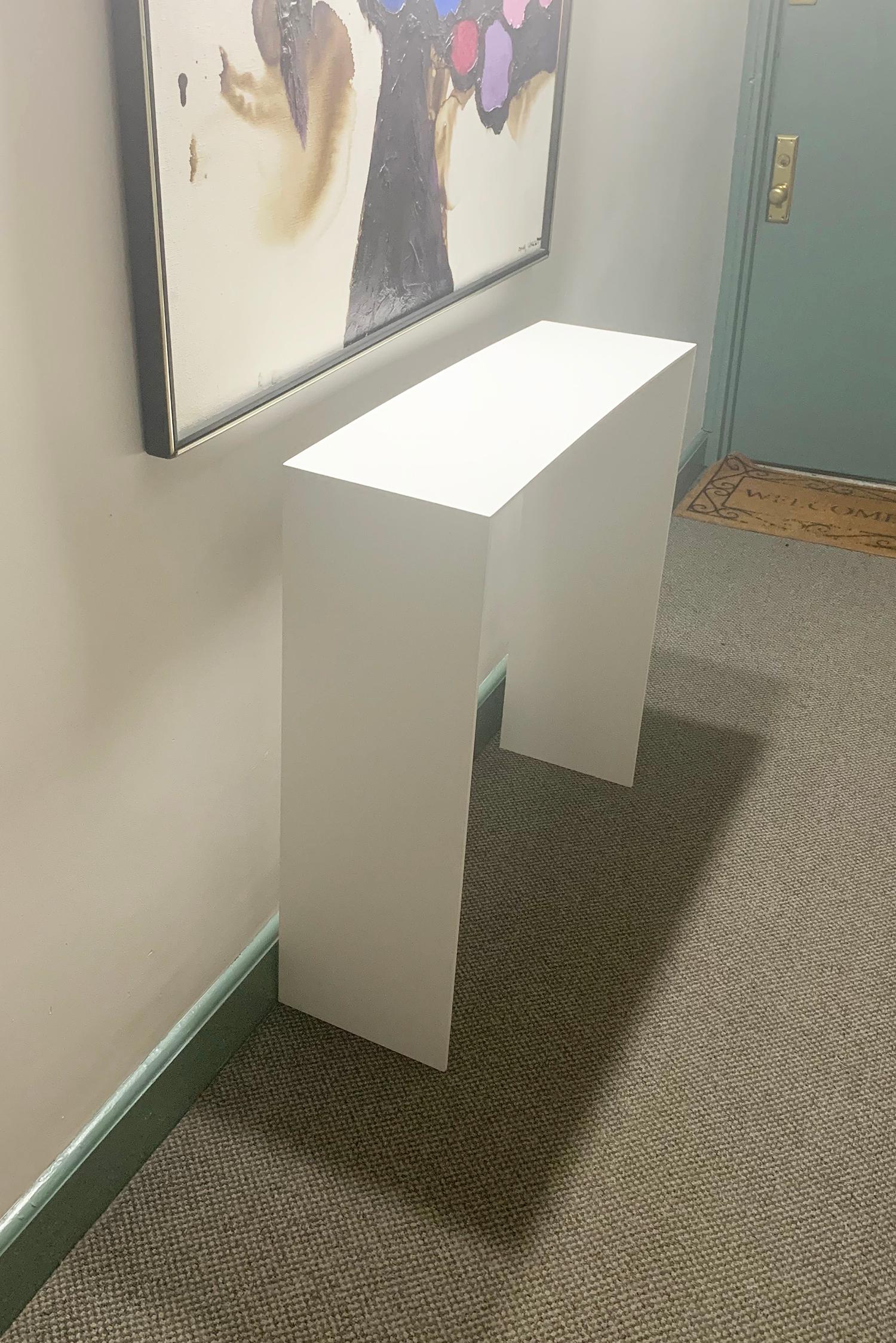 Powder-Coated White Aluminum High Console Table For Sale