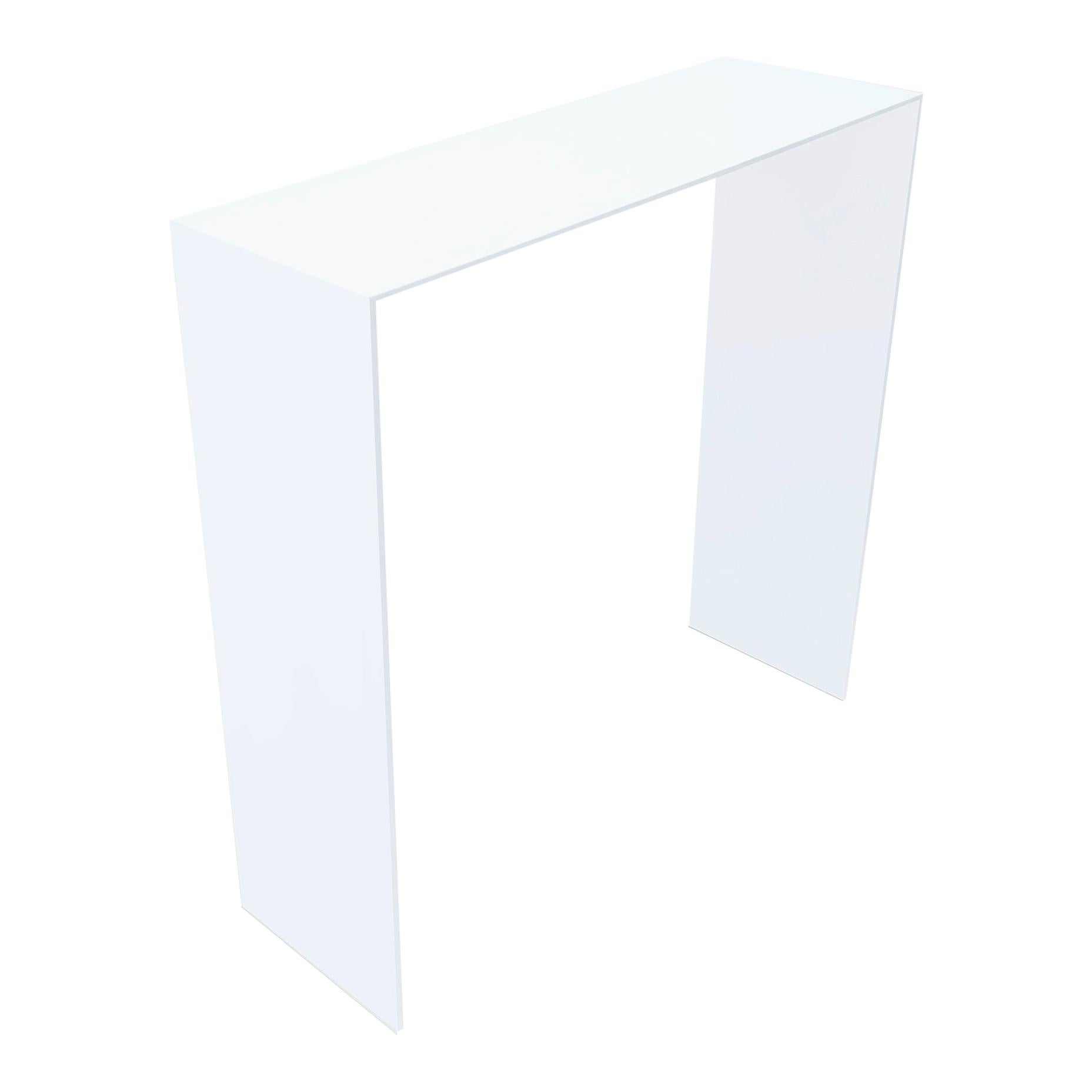 White Aluminum High Console Table For Sale
