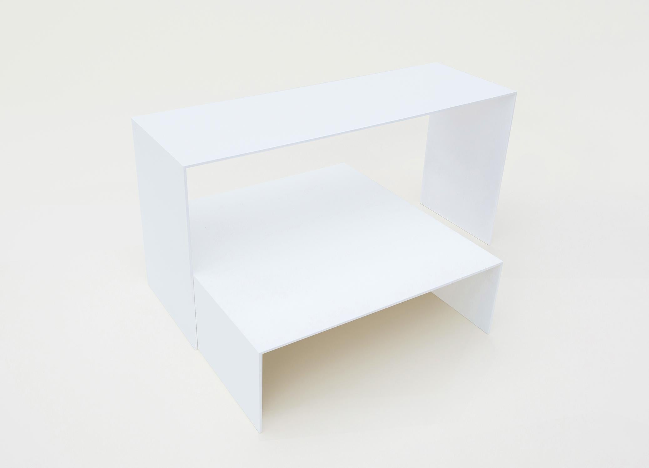 white low console table