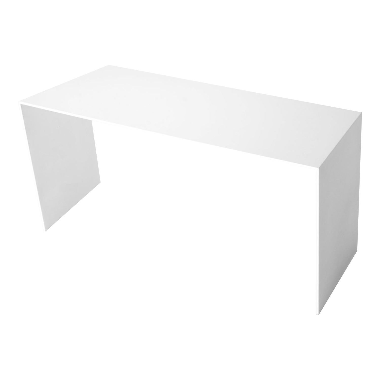 White Aluminum Low Console Table For Sale