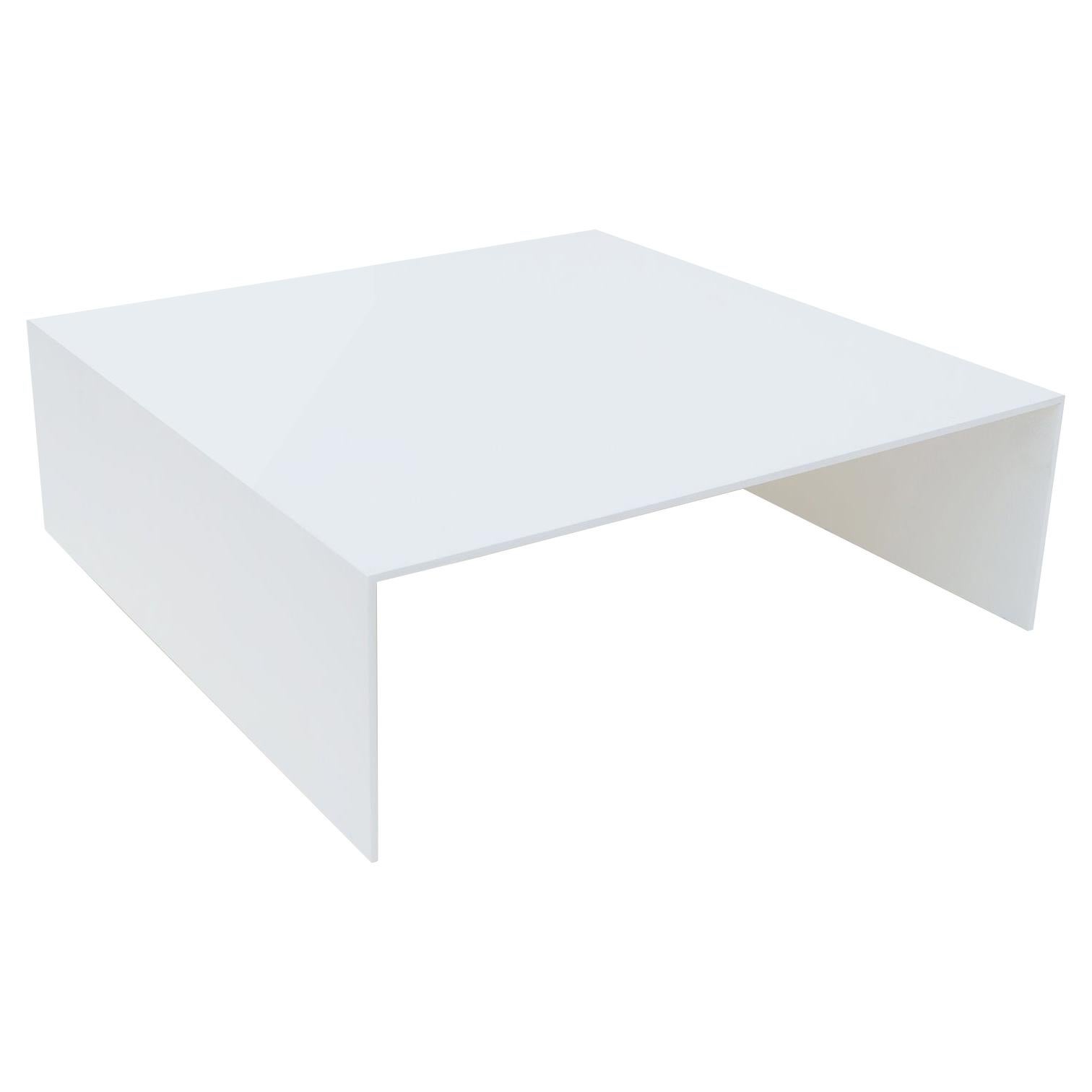 White Aluminum Medium Side Table For Sale