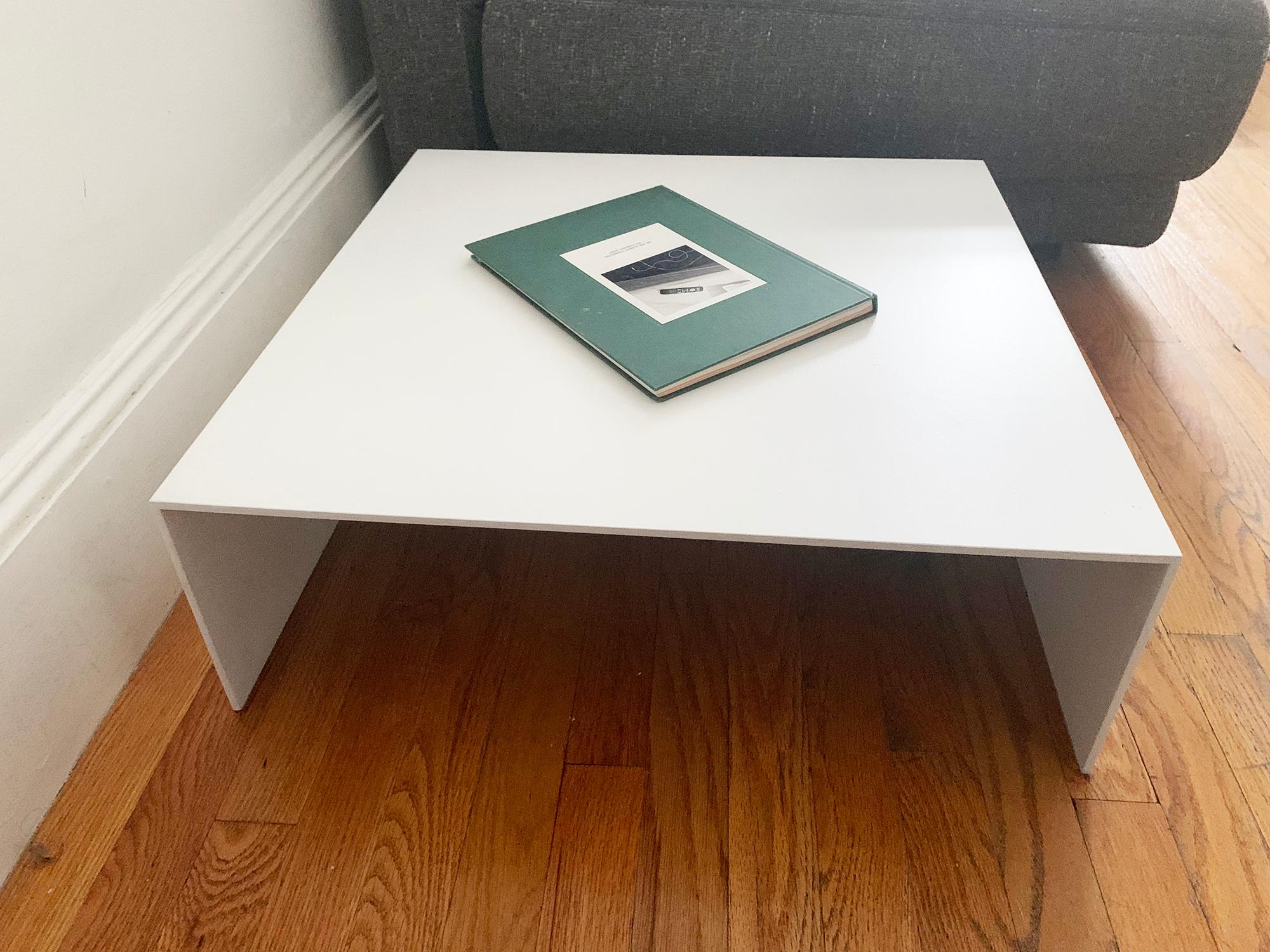 Powder-Coated White Aluminum Medium Side Table For Sale