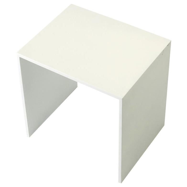 White Aluminum Small Side Table For Sale