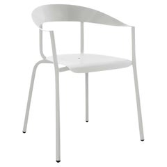 Weißer AluMito-Stuhl mit Armlehnen von Pascal Bosetti