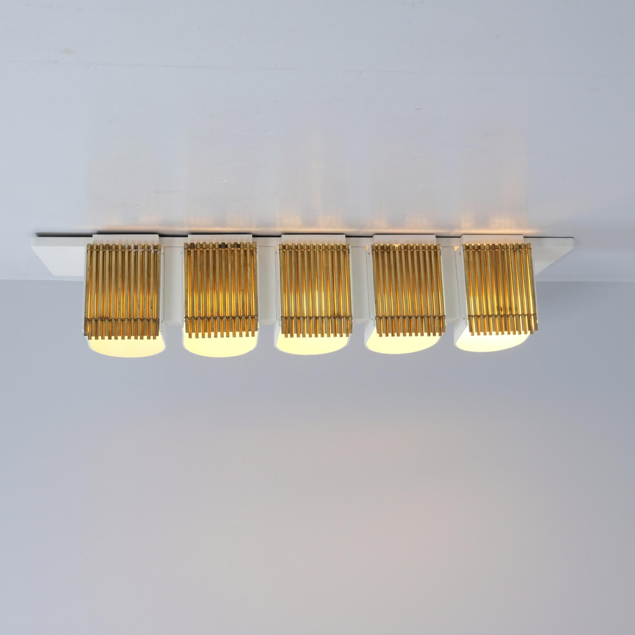 Metal White Alvar Aalto Commissioned Ceiling Lamp for Enso-Gutzeit Oy, Idman 1960s For Sale