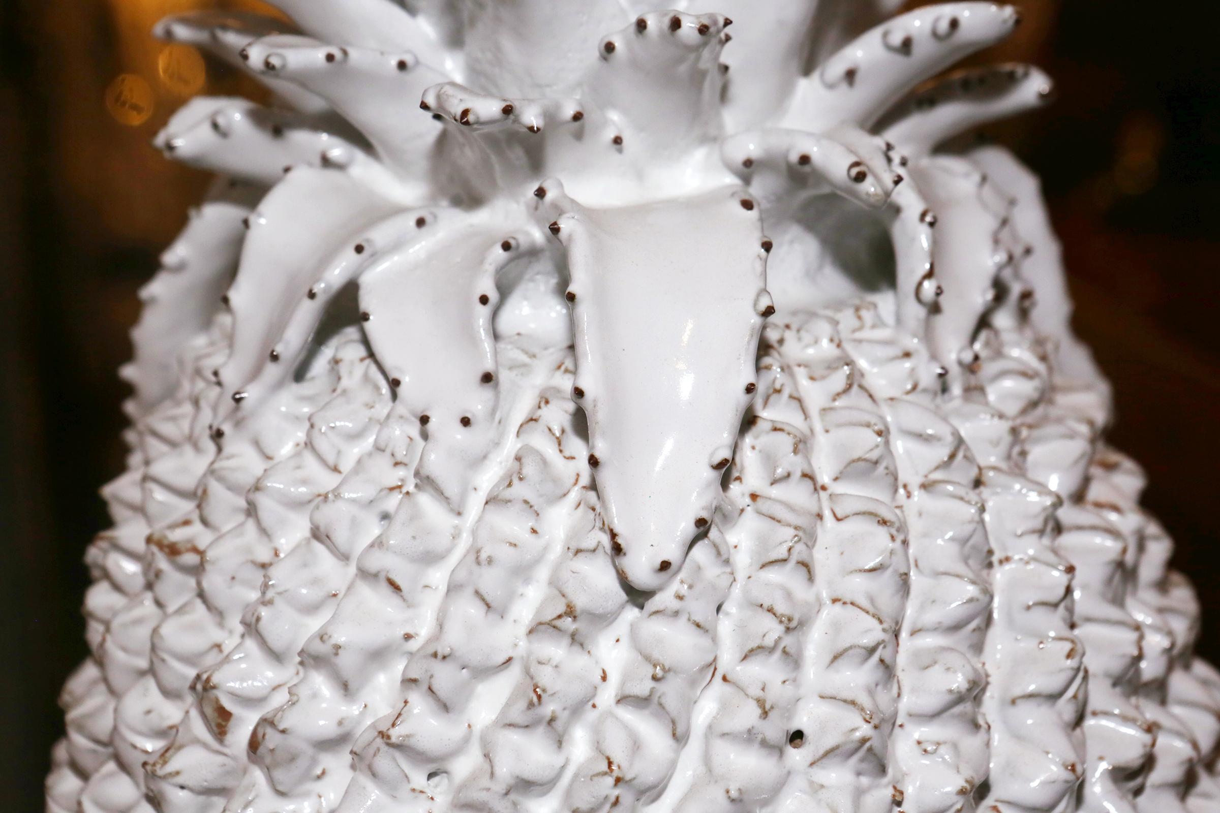 White Ananas Porcelain Sculpture For Sale 1