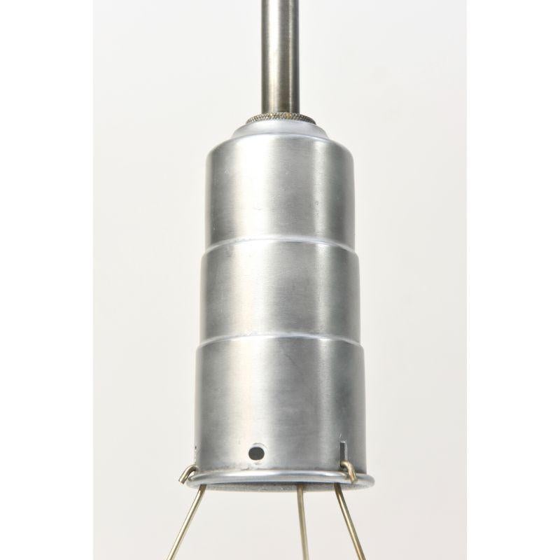American White and Aluminum Modern Diffuser Pendant For Sale