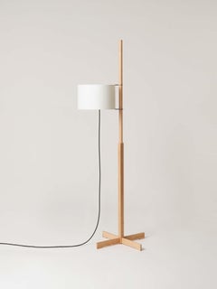 White and Beech Wood TMM Floor Lamp by Miguel Milá