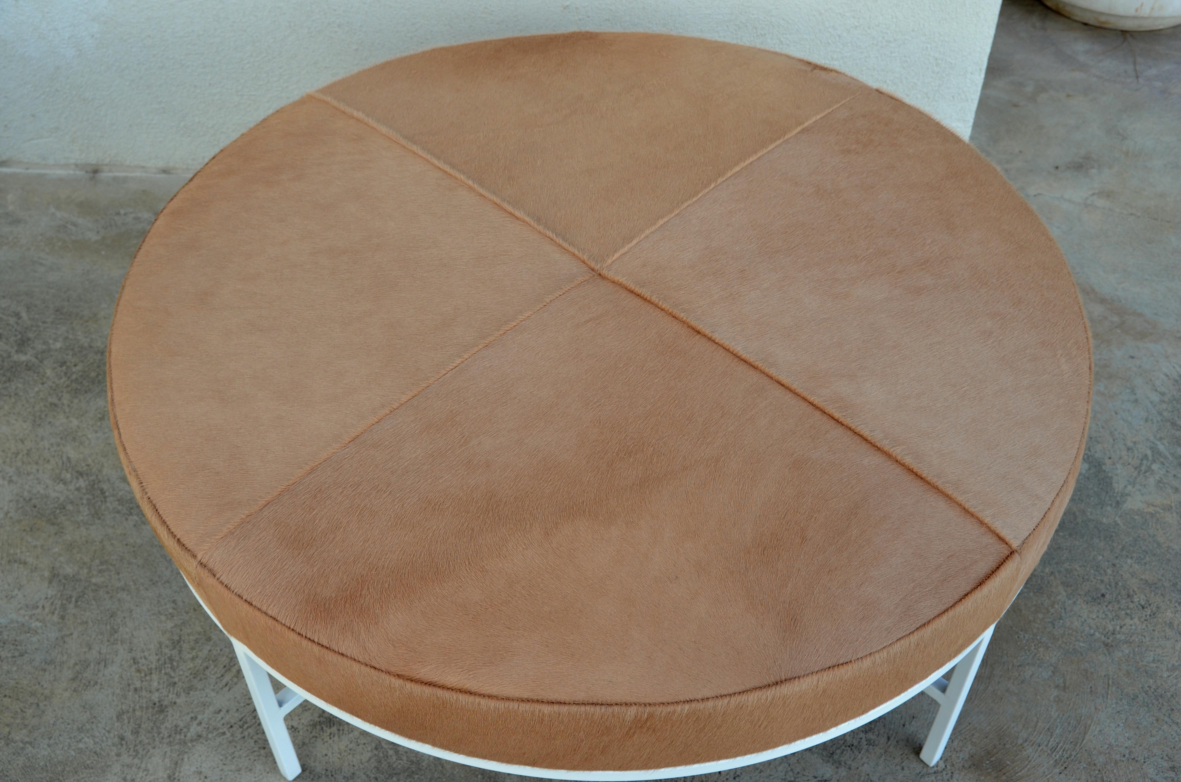 round leather ottoman coffee table