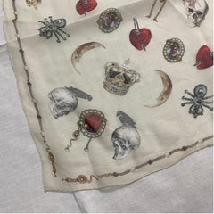 An Iconic Policrome Silk Scarf by Alexander McQueen Manufactured in Italy