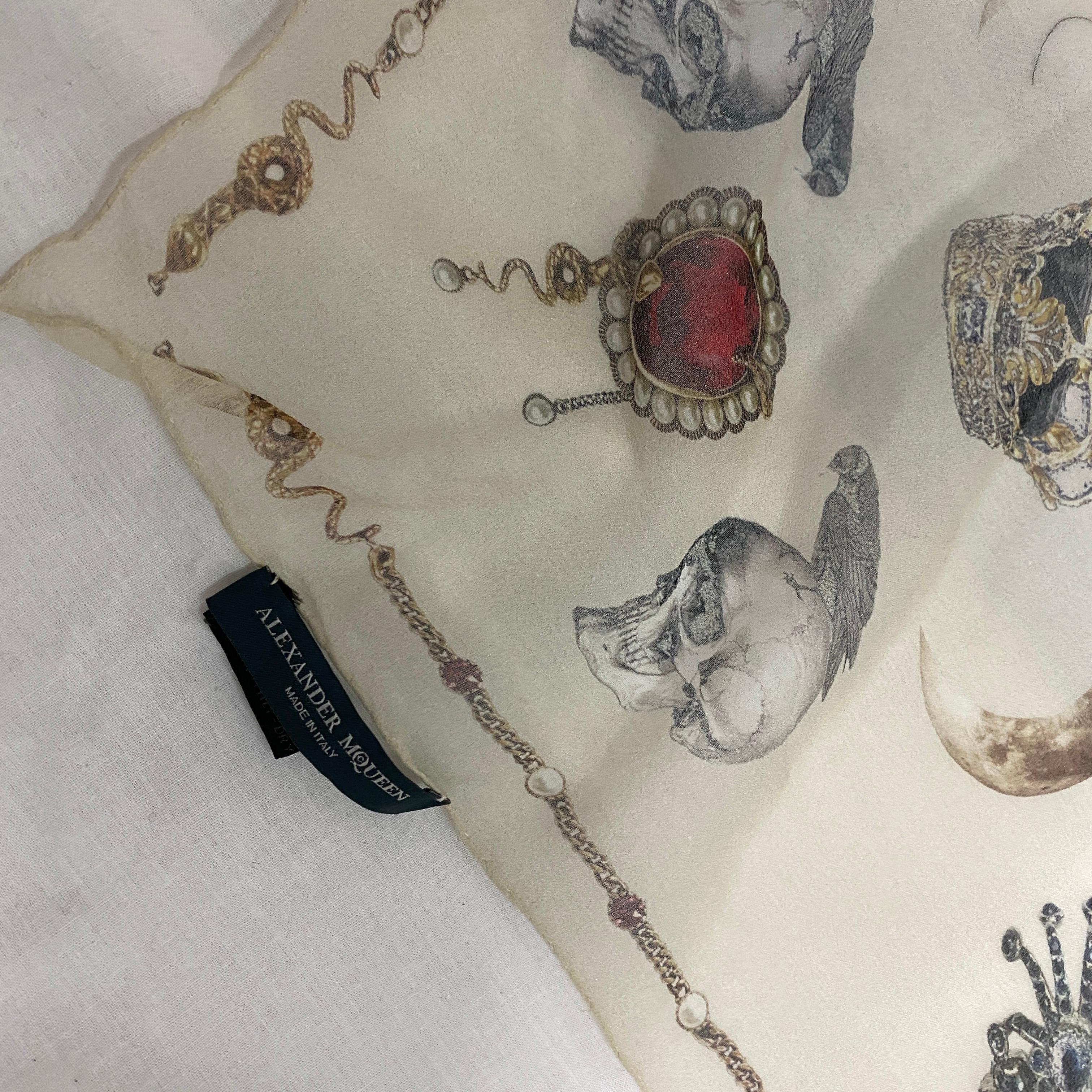 An Iconic Policrome Silk Scarf by Alexander McQueen Manufactured in Italy For Sale 1