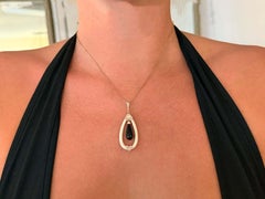 White and Black Agate Diamond Heart Necklace 14k Rose Gold