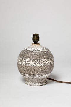 Lampada da tavolo in ceramica art déco bianca e nera stile Jean Besnard 1930 Primavera