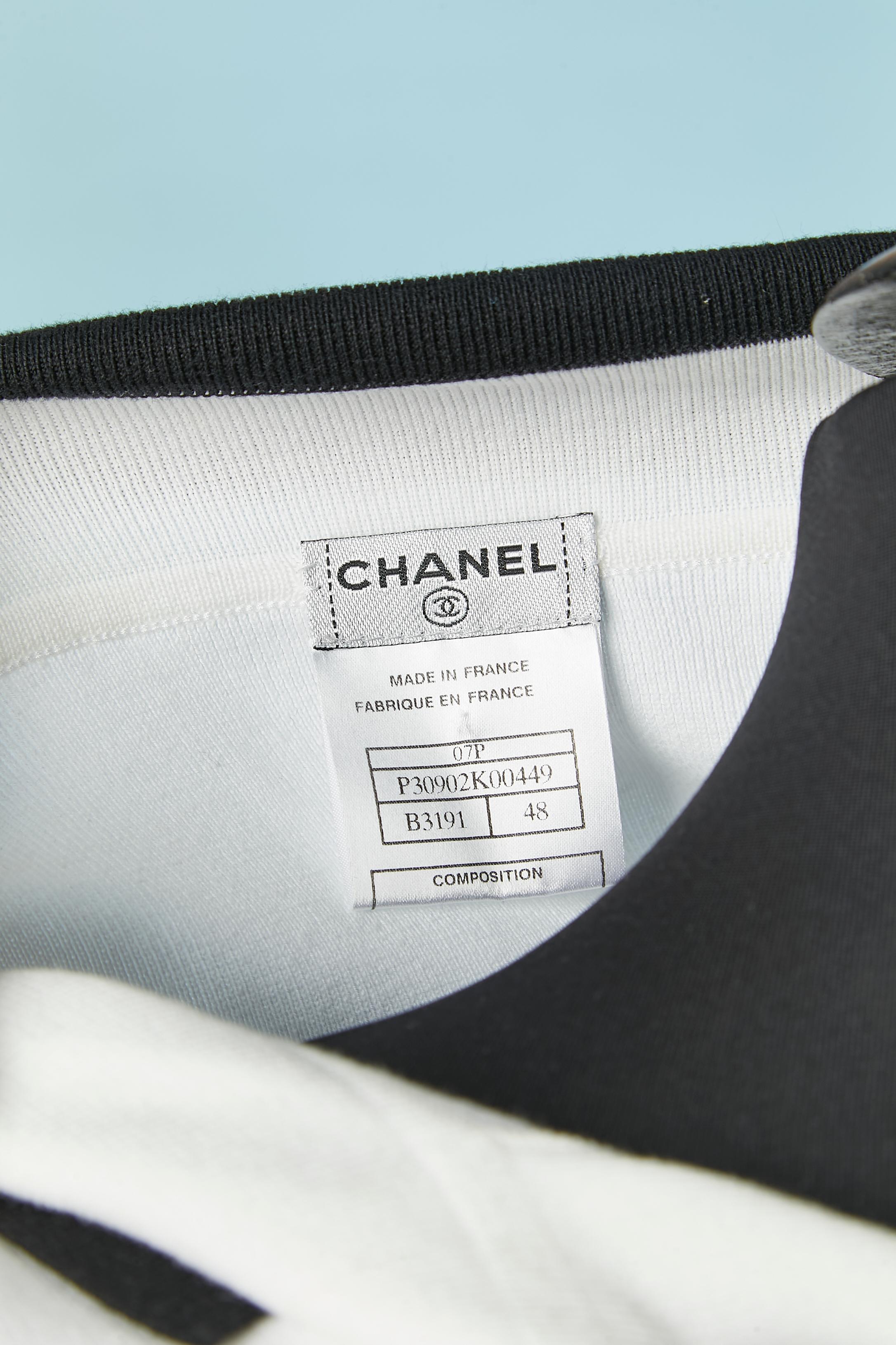 White and black cotton jersey Polo shirt CHANEL 1