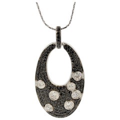 White and Black Diamond Gold Pok-a-Dot Pendant