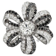18k White Gold 2.4ct White and Black Diamond Ring