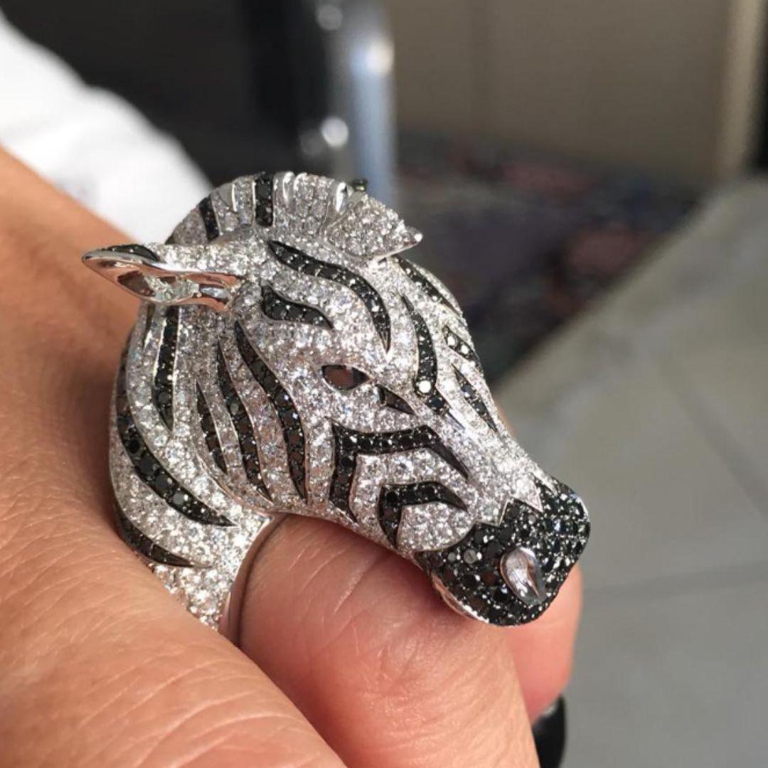 zebra design ring