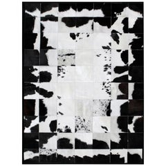 Alfombra de piel de vaca blanca y negra personalizable Rompecabeza XXLarge