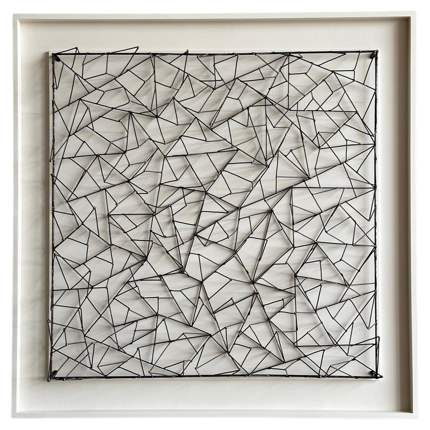White And Black Iron Wall Sculpture, Spain, Contemporary For Sale