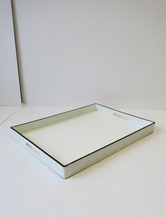 Black and White Lacquer Serving Tray